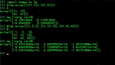 python怎么求逆矩阵