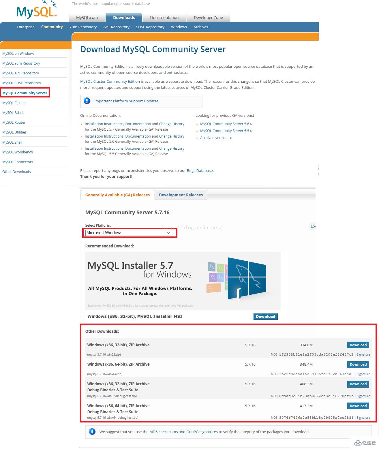 mysql官网下载源码包的方法