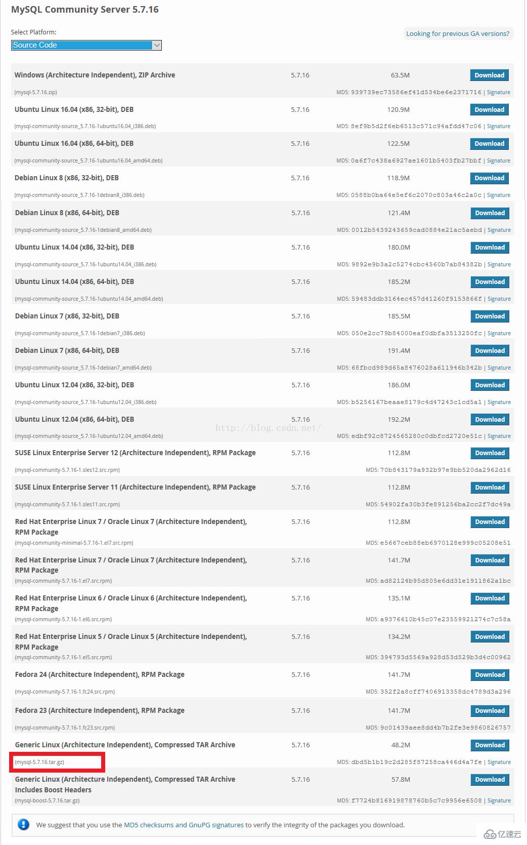 mysql官网下载源码包的方法