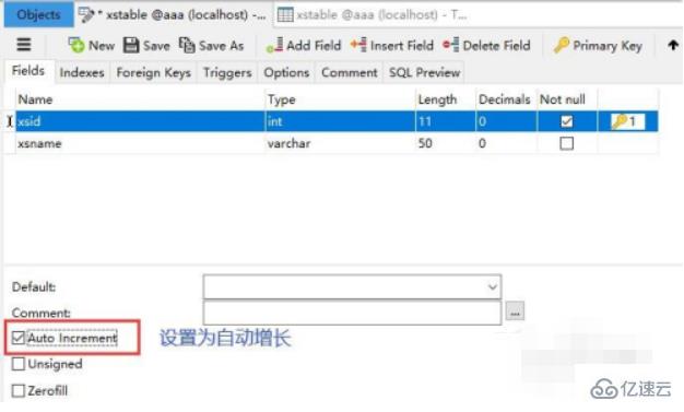 mysql设置数据表主键及自增长的方法