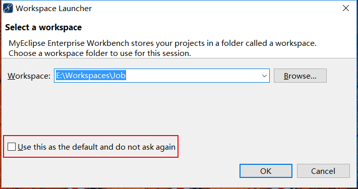 MyEclipse默认工作空间怎样取消