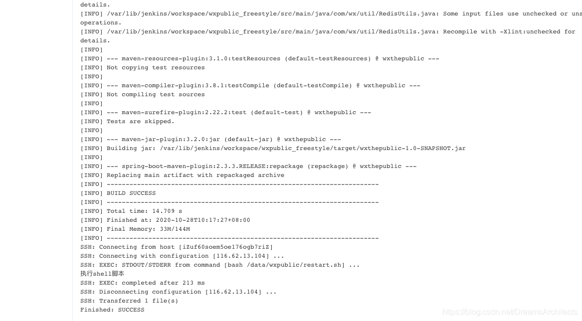 Jenkins实现部署war包和部署jar包的方法