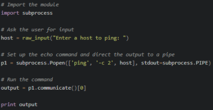 Python中subprocess模塊的使用方法