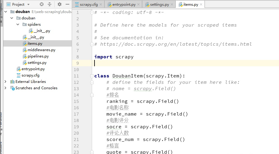 用python爬蟲scrapy框架中獲取內容對的示例