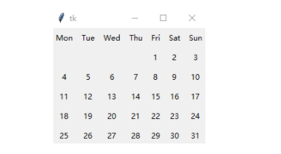 python tkinter如何制作日历界面