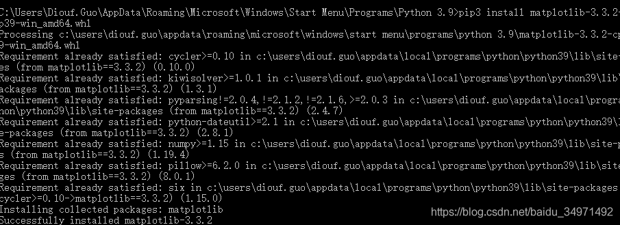 python 3.9 Numpy scipy和matlabplot如何在windows環(huán)境中安裝