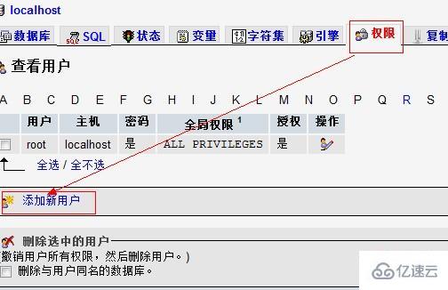 怎么在phpmyadmin增加用户