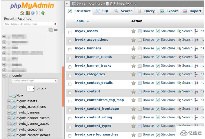 phpMyAdmin如何导出Joomla数据库