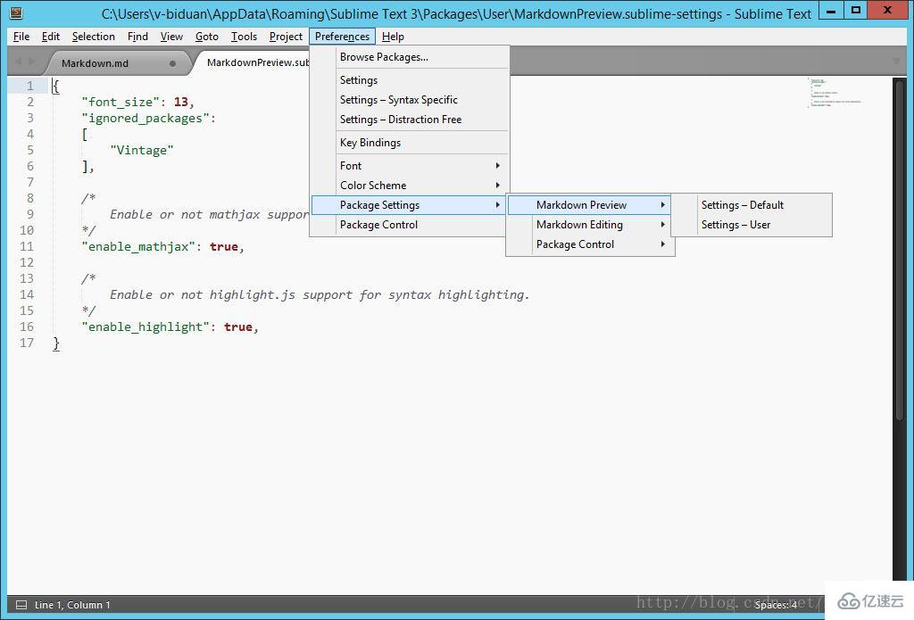 Sublime Text3+Markdown的配置方法