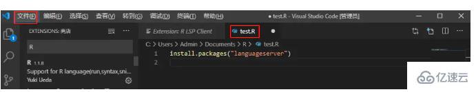 vscode怎么写r语言