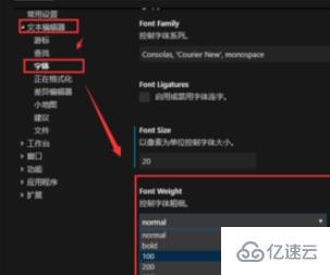 vscode怎么设置字体粗细