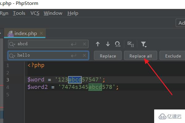 phpstorm批量替换字符串的方法