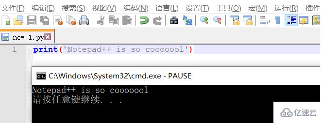 notepad运行python程序的方法