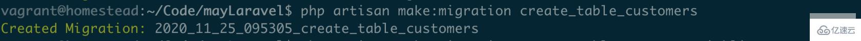 laravel使用命令行结合代码创建数据表的方法
