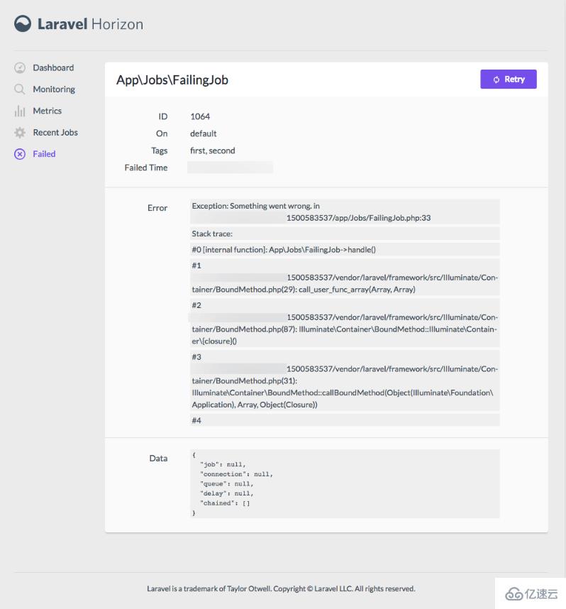 Laravel 隊(duì)列中怎樣查看隊(duì)列報(bào)錯(cuò)信息