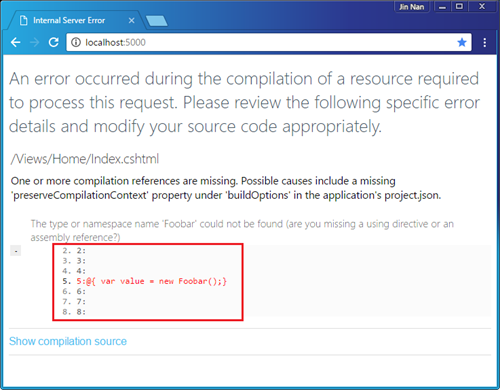 ASP.NET Core中DeveloperExceptionPageMiddleware中间件呈现“开发者异常页面”怎么办