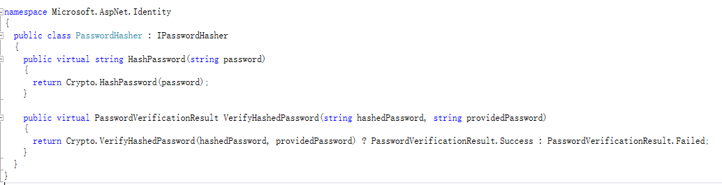 Asp.net中Microsoft.Identity的IPasswordHasher加密的示例分析