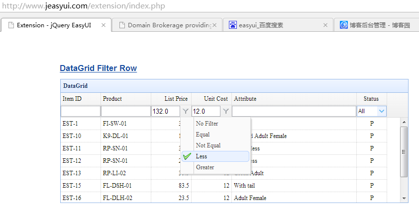 ASP.NETMVC5+EF6+EasyUI后台管理系统中的数据筛选怎么用