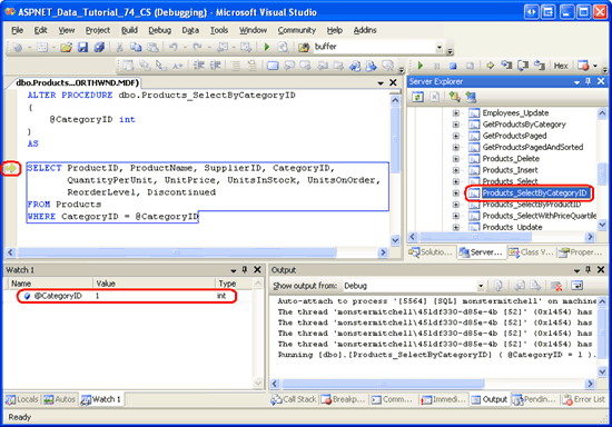 ASP.NET 2.0中怎么調(diào)試存儲過程