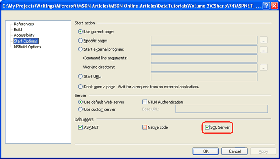 ASP.NET 2.0中怎么调试存储过程