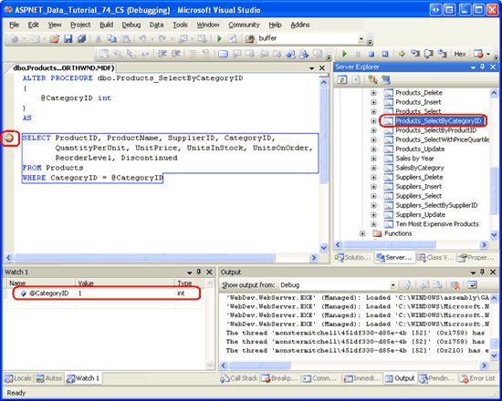 ASP.NET 2.0中怎么調(diào)試存儲過程