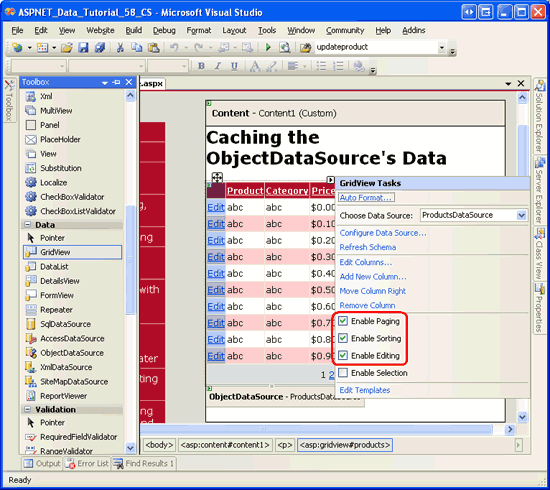 ASP.NET 2.0中怎么利用ObjectDataSource缓存数据