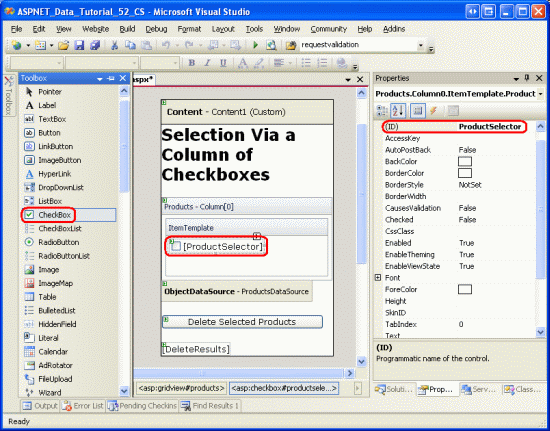 ASP.NET 2.0中怎么为GridView控件添加Checkbox