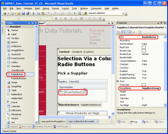 ASP.NET 2.0中怎么为GridView控件添加RadioButton