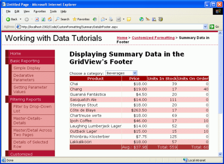 在ASP.NET 2.0中如何配置GridView页脚显示统计信息