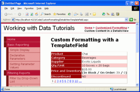 在DetailsView控件中如何使用TemplateField