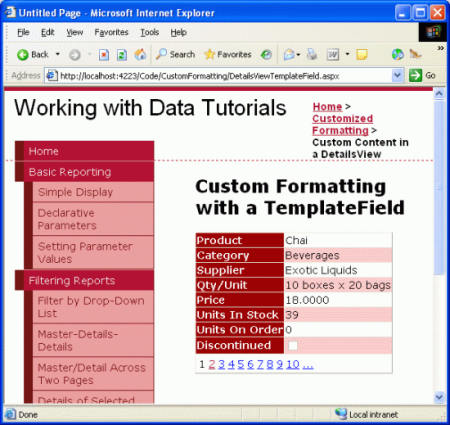 在DetailsView控件中如何使用TemplateField