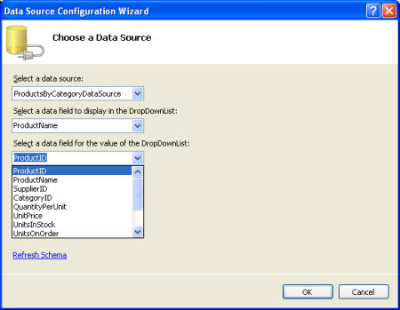 如何在ASP.NET 2.0中使用两个DropDownList过滤主/从报表