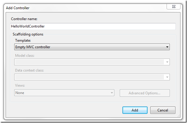 ASP.NET MVC4中怎么添加一个控制器
