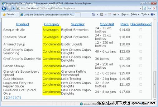 怎么在ASP.NET4中利用GridView进行排序