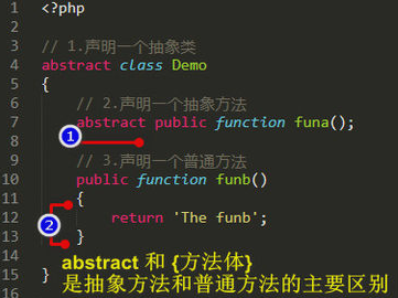 php中抽象方法与普通方法有什么不同