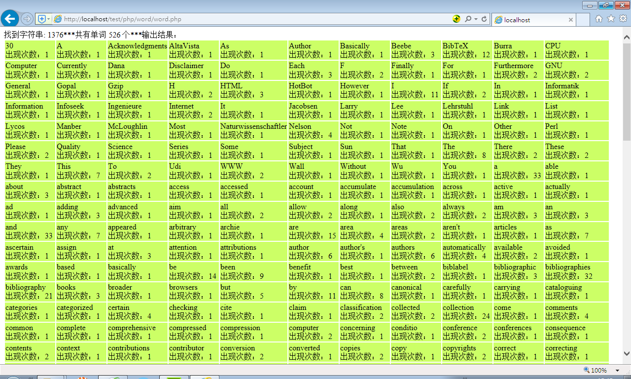 php如何實現(xiàn)英文單詞統(tǒng)計器
