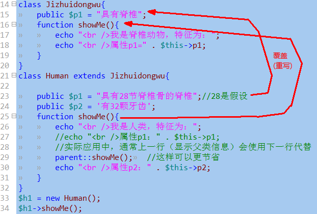 php析构方法在继承中表现的示例分析