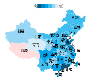 结合PHP、Mysql和jQuery实现中国地图各省份数据统计效果
