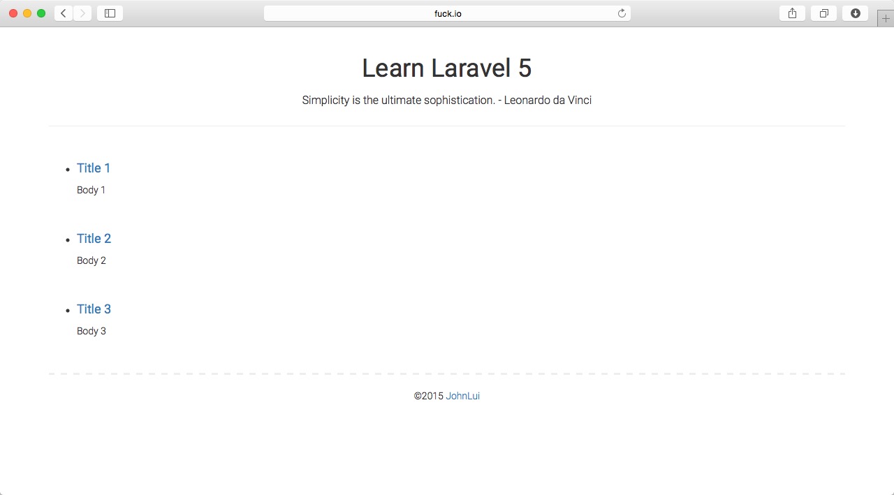 Laravel 5框架入门学习教程