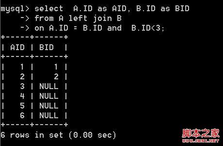 mysql left( right ) join使用on与where筛选的差异