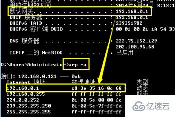 查看网关mac地址的方法