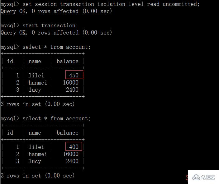 MySQL的四种事务隔离级别