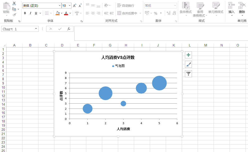 怎么在C#中创建一个Excel气泡图