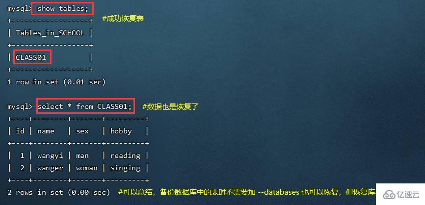 MySQL完全备份与恢复的示例分析