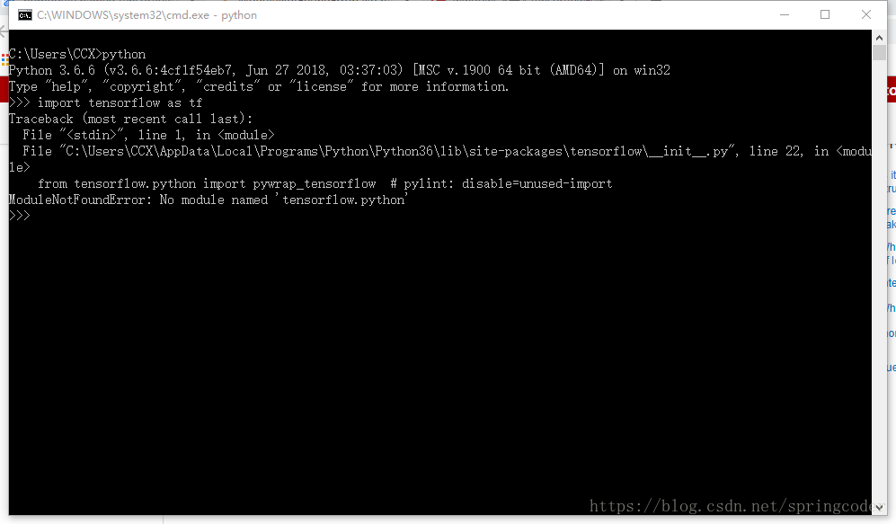 使用pip安装tensorflow时出现no module named tensorflow.python 报错如何解决