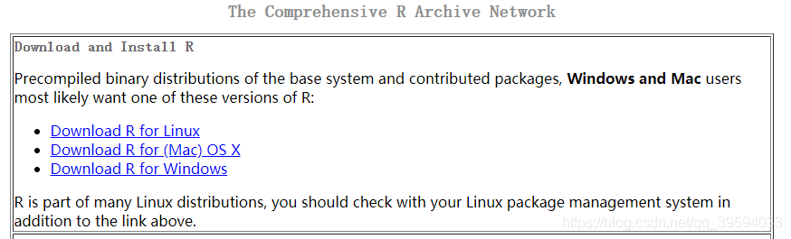 下载安装R语言的方法