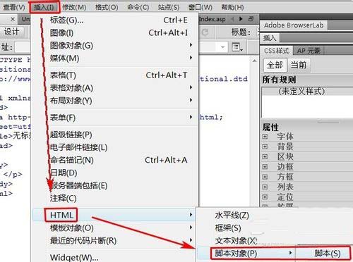 怎么在Dreamweaver中插入客户端脚本