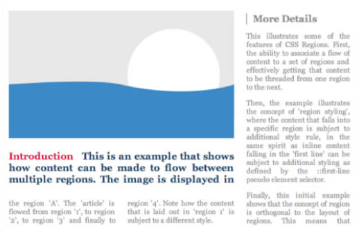 CSS3的Regions扩展的示例分析