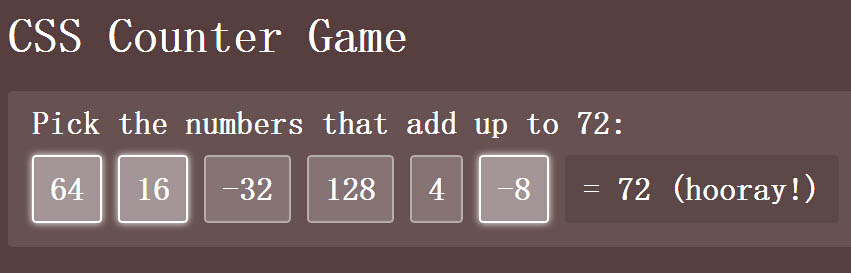 怎么用纯css3实现数字统计游戏