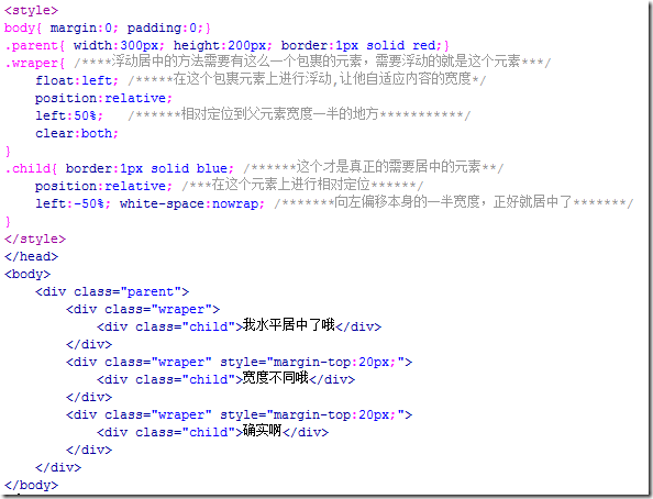 CSS中各种居中方式的示例分析